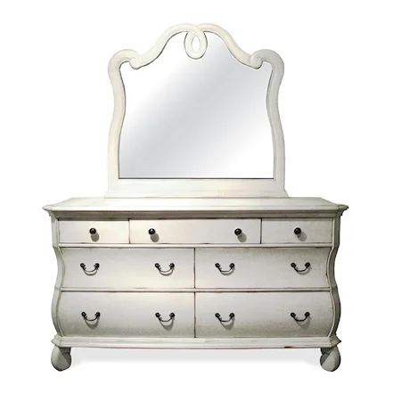 Seven Drawer Dresser and Mirror